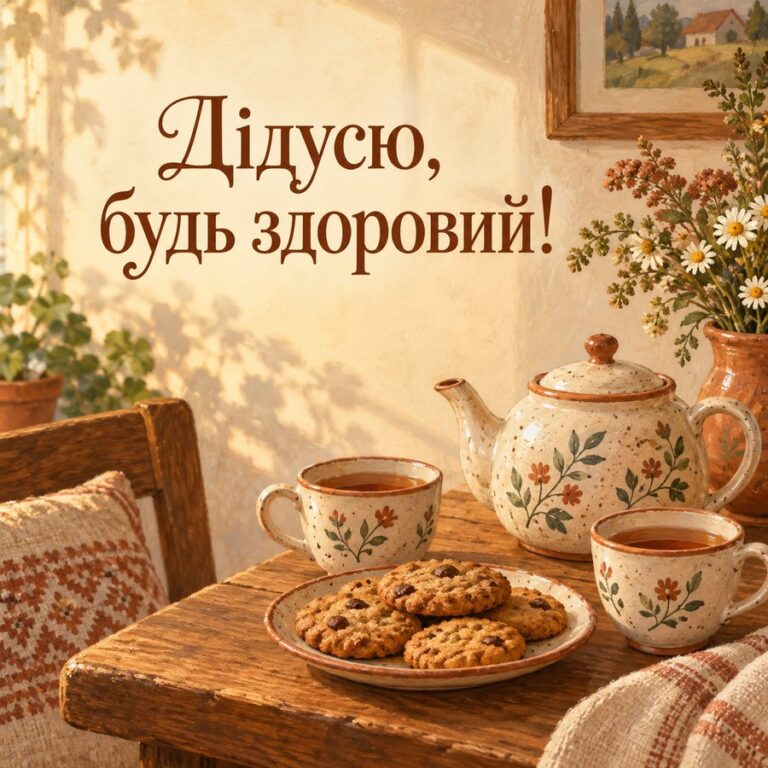 Дідусю, будь здоровий! - листівка з привітанням з Днем народження дідусю