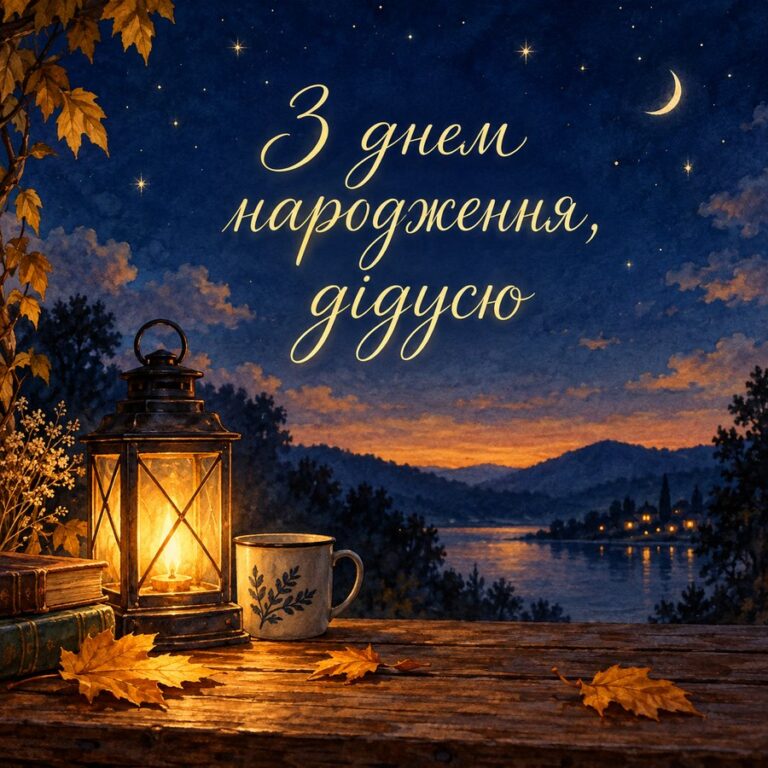 З днем народження, дідусю - листівка з привітанням з Днем народження дідусю
