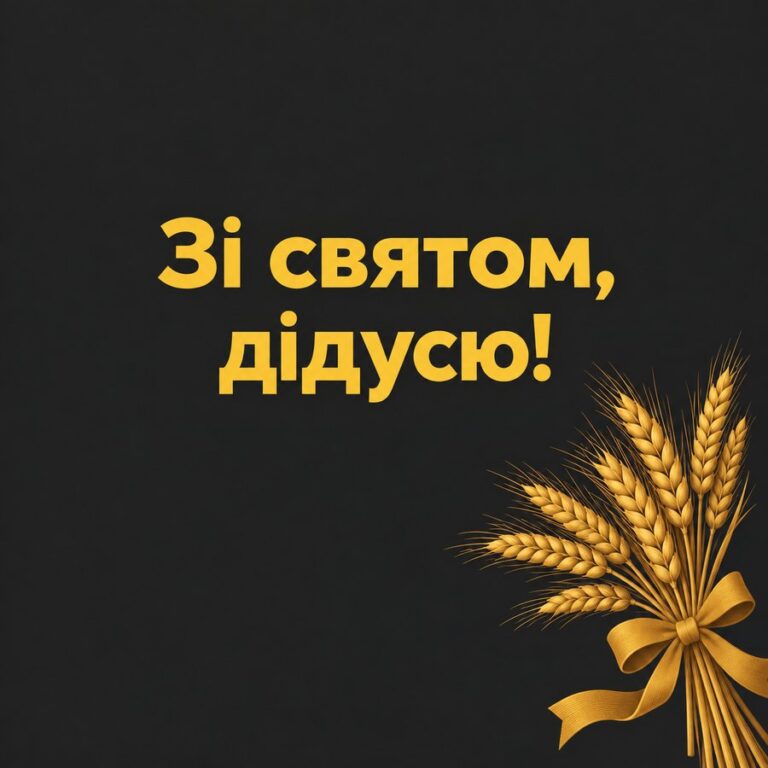 Зі святом, дідусю! - листівка з привітанням з Днем народження дідусю