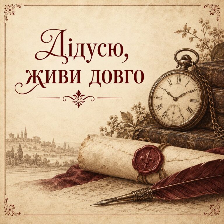 Дідусю, живи довго - листівка з привітанням з Днем народження дідусю