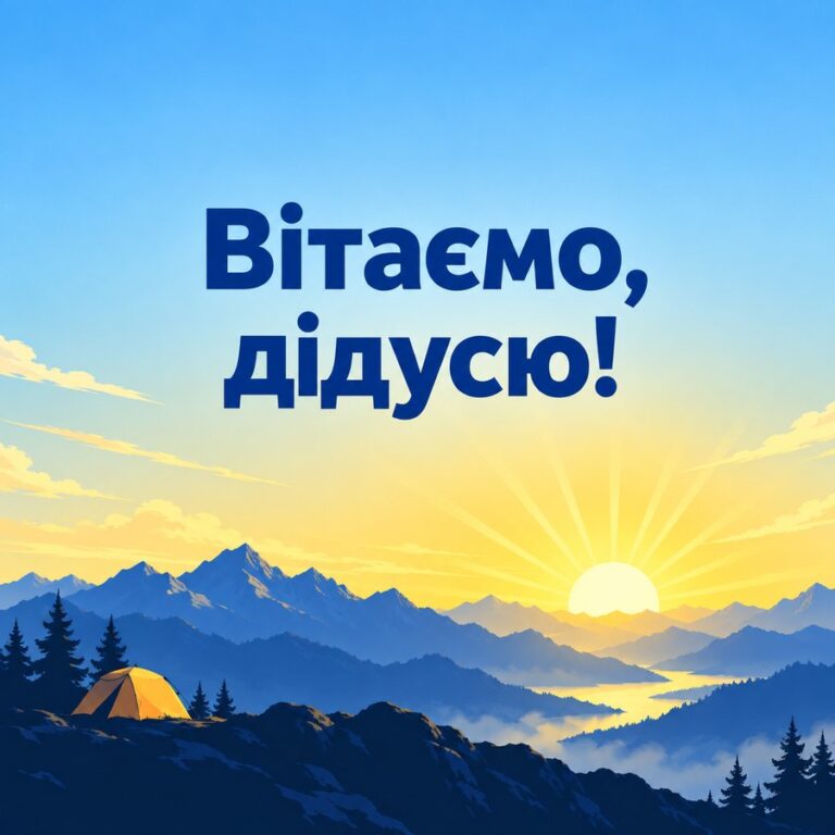 Вітаємо, дідусю! - листівка з привітанням з Днем народження дідусю