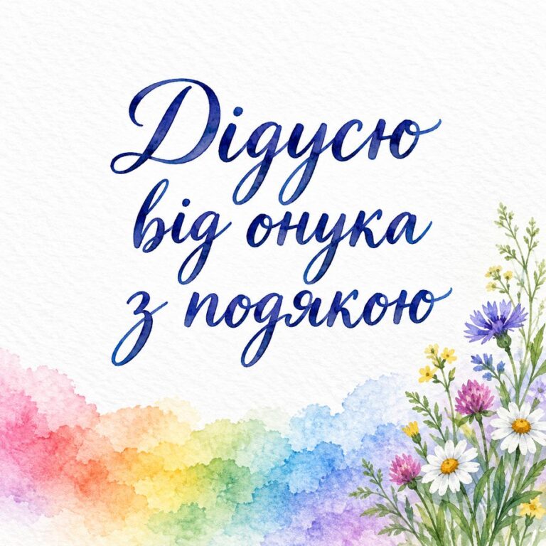 Дідусю від онука з подякою - листівка з привітанням з Днем народження дідусю