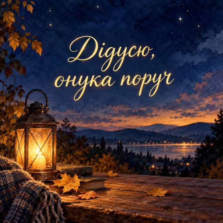 Дідусю, онука поруч - листівка з привітанням з Днем народження дідусю