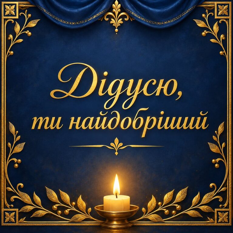 Дідусю, ти найдобріший - листівка з привітанням з Днем народження дідусю