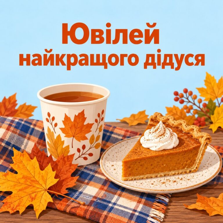 Ювілей найкращого дідуся - листівка з привітанням з Днем народження дідусю