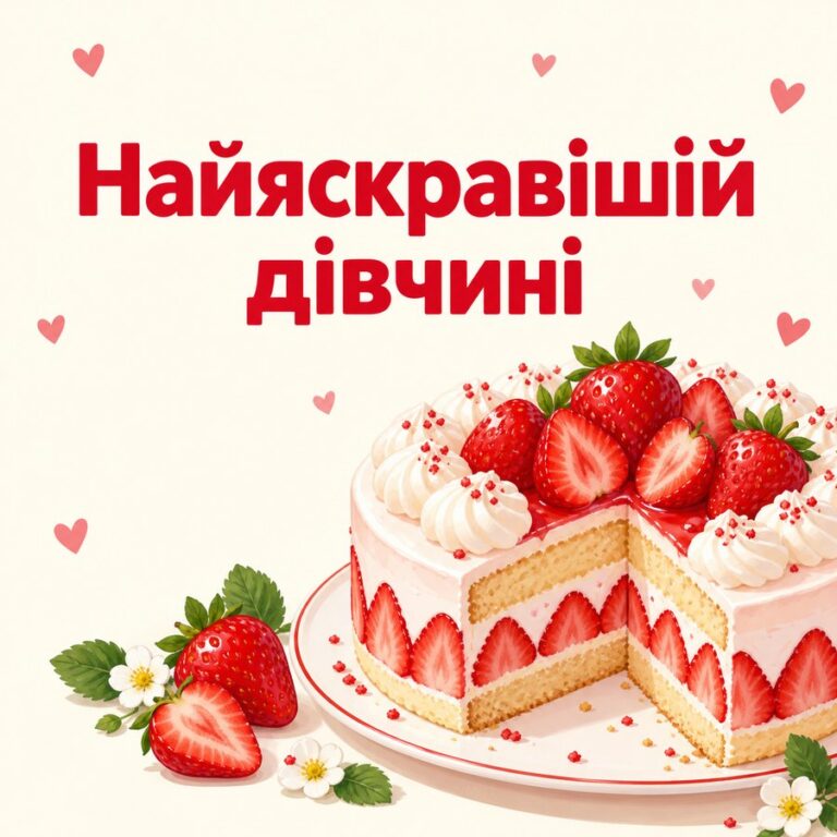 Найяскравішій дівчині - листівка з привітанням з Днем народження дівчині