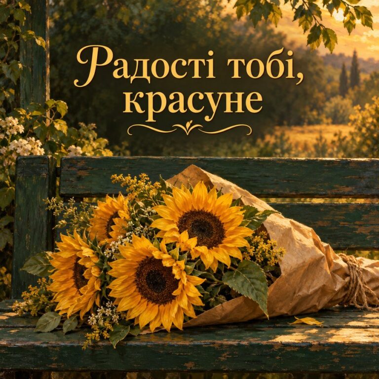 Радості тобі, красуне - листівка з привітанням з Днем народження дівчині