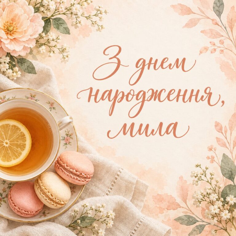 З днем народження, мила - листівка з привітанням з Днем народження дівчині