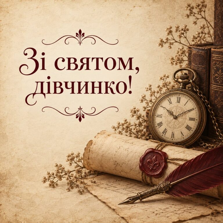 Зі святом, дівчинко! - листівка з привітанням з Днем народження дівчині
