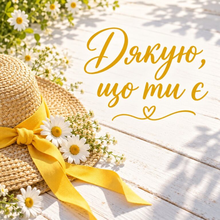 Дякую, що ти є - листівка з привітанням з Днем народження дівчині