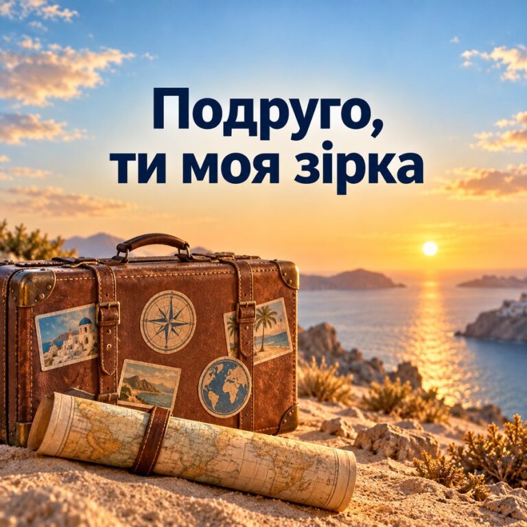 Подруго, ти моя зірка - листівка з привітанням з Днем народження дівчині