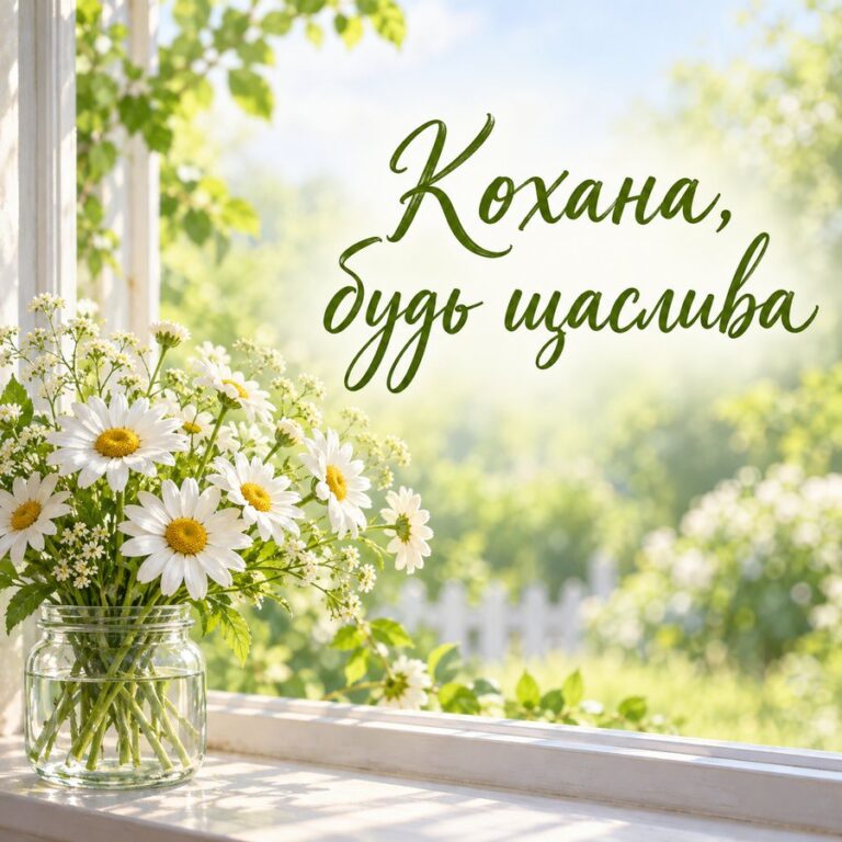 Кохана, будь щаслива - листівка з привітанням з Днем народження дівчині
