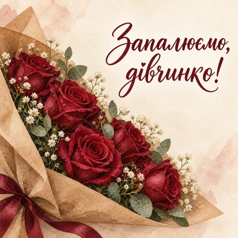 Запалюємо, дівчинко! - листівка з привітанням з Днем народження дівчині