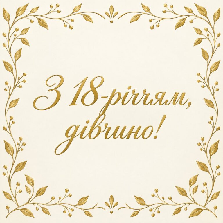З 18-річчям, дівчино! - листівка з привітанням з Днем народження дівчині