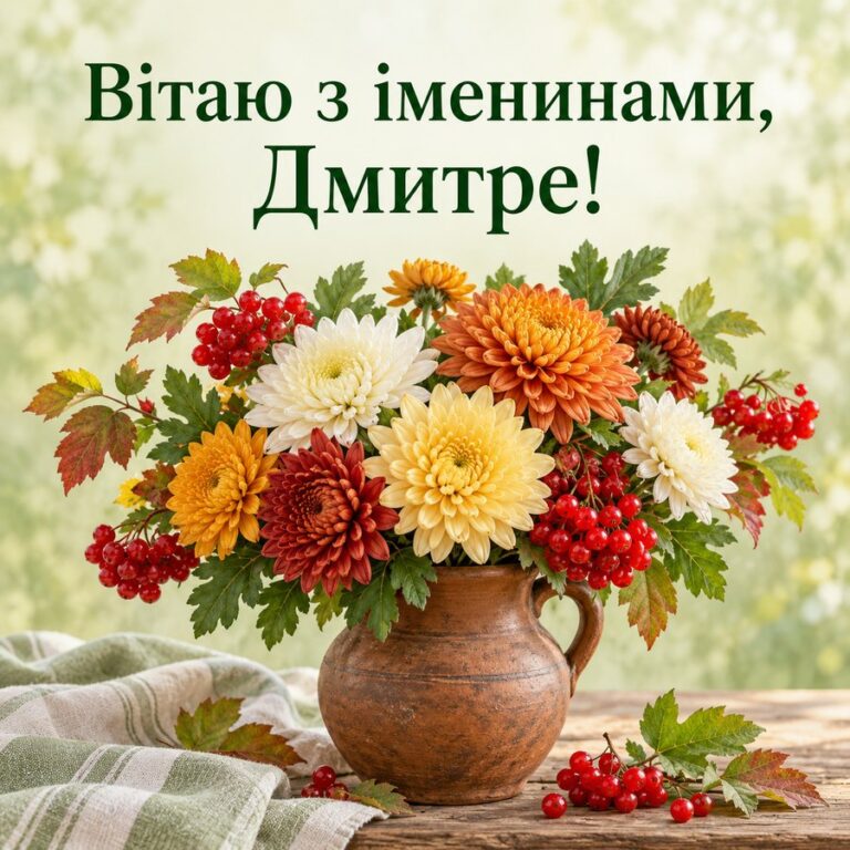 Вітаю з іменинами, Дмитре! - листівка з привітанням з Днем ангела Дмитра