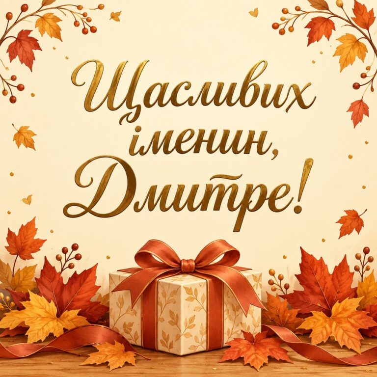 Щасливих іменин, Дмитре! - листівка з привітанням з Днем ангела Дмитра