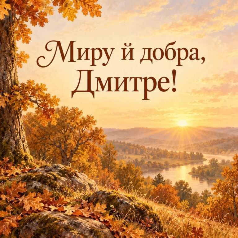 Миру й добра, Дмитре! - листівка з привітанням з Днем ангела Дмитра