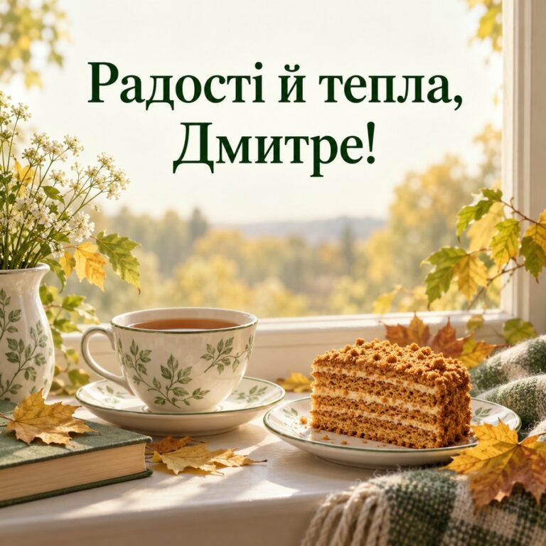 Радості й тепла, Дмитре! - листівка з привітанням з Днем ангела Дмитра
