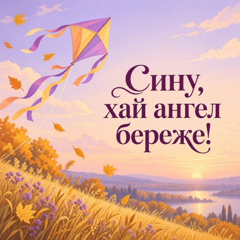 Сину, хай ангел береже! - листівка з привітанням з Днем ангела Дмитра