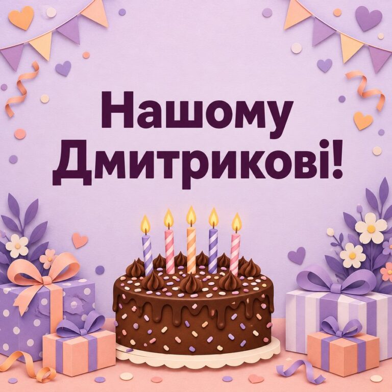 Нашому Дмитрикові! - листівка з привітанням з Днем ангела Дмитра