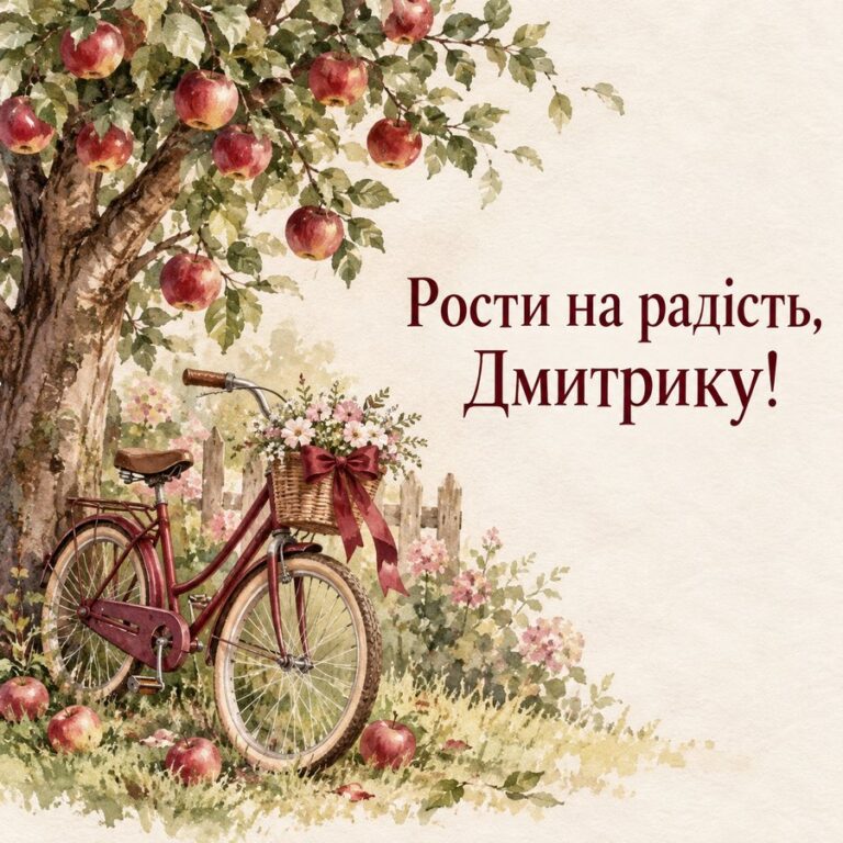 Рости на радість, Дмитрику! - листівка з привітанням з Днем ангела Дмитра