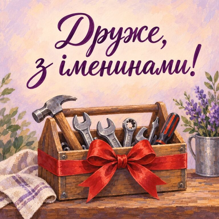 Друже, з іменинами! - листівка з привітанням з Днем ангела Дмитра