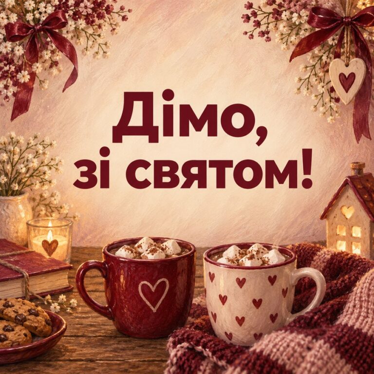 Дімо, зі святом! - листівка з привітанням з Днем ангела Дмитра