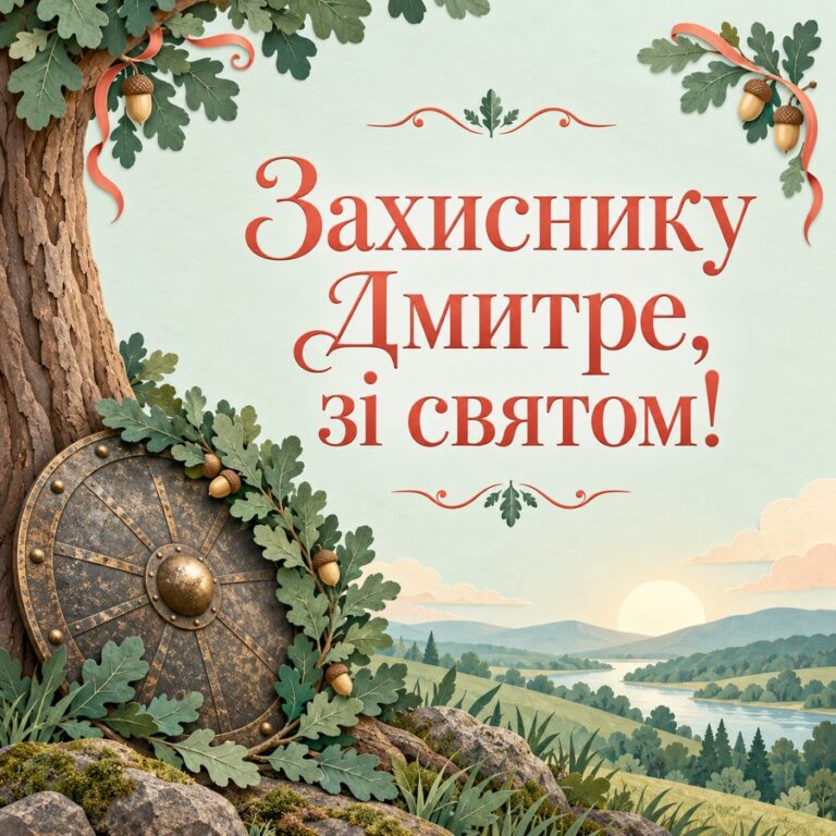 Захиснику Дмитре, зі святом! - листівка з привітанням з Днем ангела Дмитра