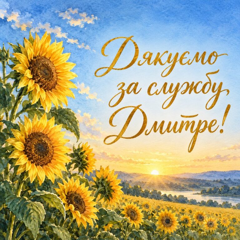 Дякуємо за службу, Дмитре! - листівка з привітанням з Днем ангела Дмитра