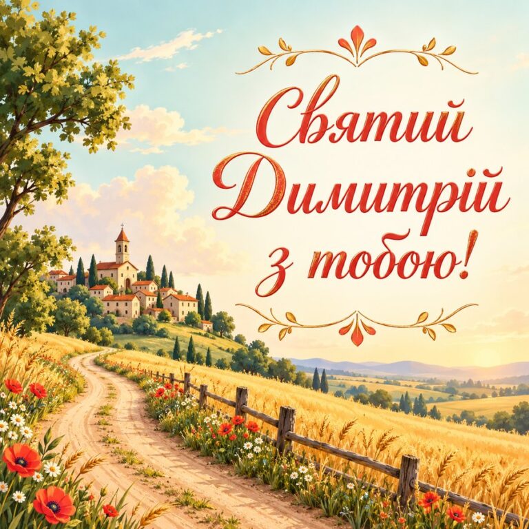 Святий Димитрій з тобою! - листівка з привітанням з Днем ангела Дмитра