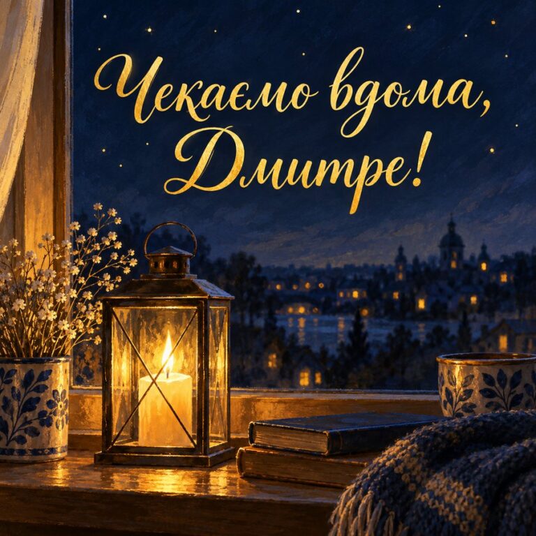 Чекаємо вдома, Дмитре! - листівка з привітанням з Днем ангела Дмитра