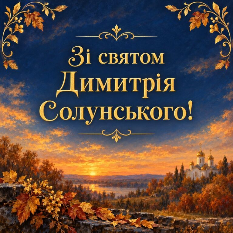 Зі святом Димитрія Солунського! - листівка з привітанням з Днем ангела Дмитра