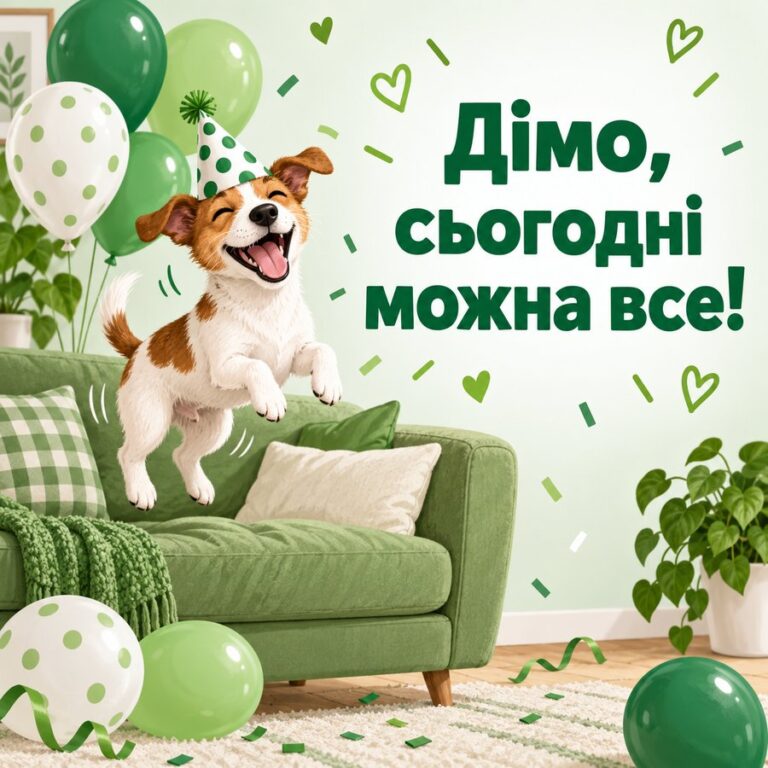 Дімо, сьогодні можна все! - листівка з привітанням з Днем ангела Дмитра
