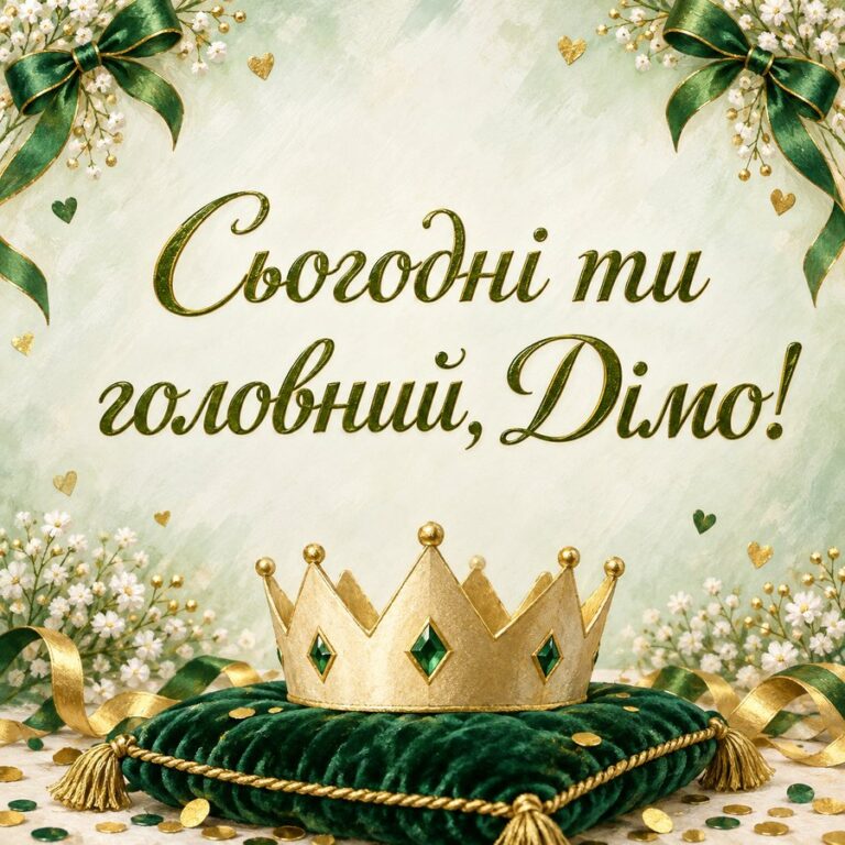 Сьогодні ти головний, Дімо! - листівка з привітанням з Днем ангела Дмитра
