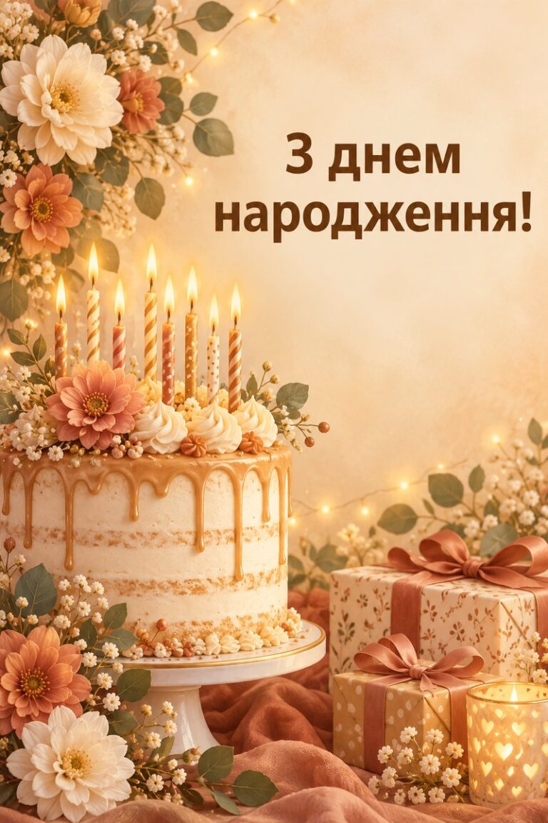 З днем народження! - листівка з привітанням з днем народження