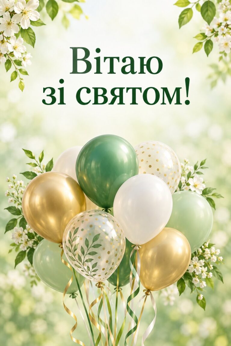 Вітаю зі святом! - листівка з привітанням з днем народження