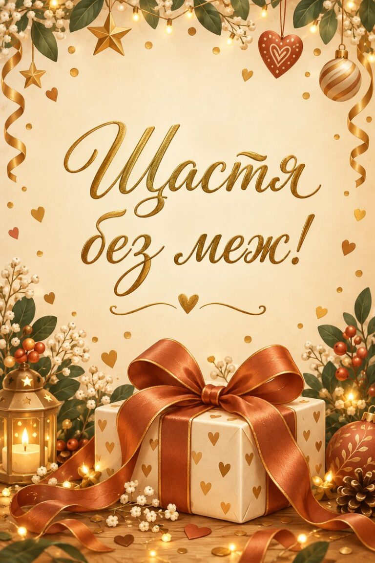 Щастя без меж! - листівка з привітанням з днем народження