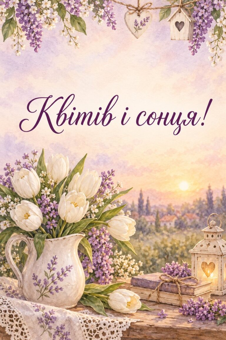 Квітів і сонця! - листівка з привітанням з днем народження
