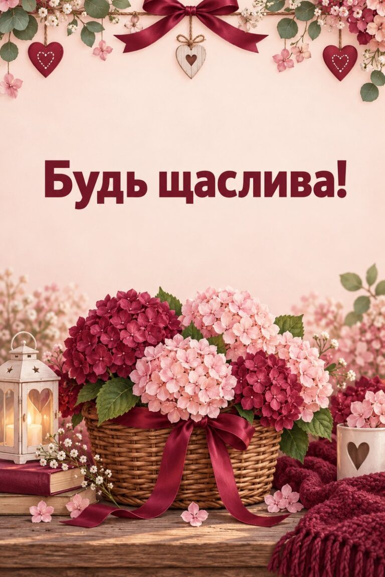 Будь щаслива! - листівка з привітанням з днем народження