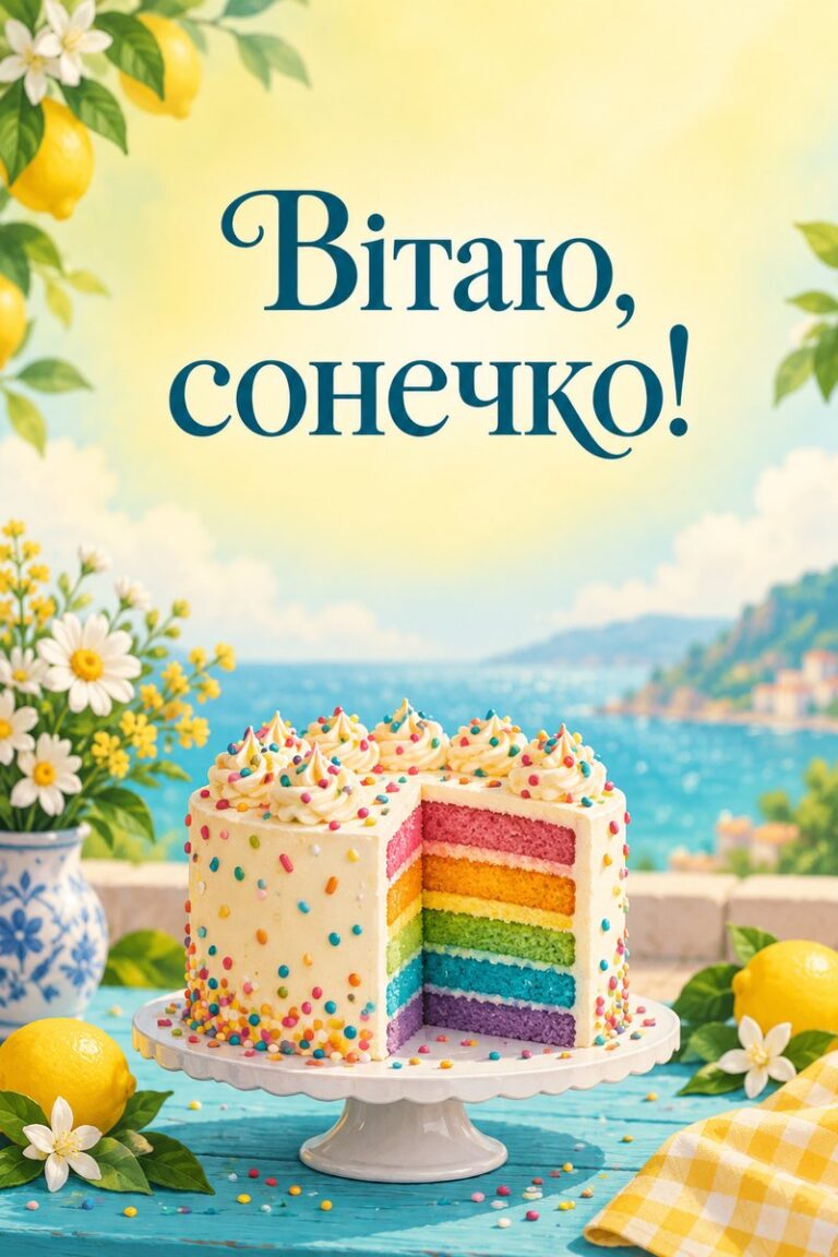 Вітаю, сонечко! - листівка з привітанням з днем народження