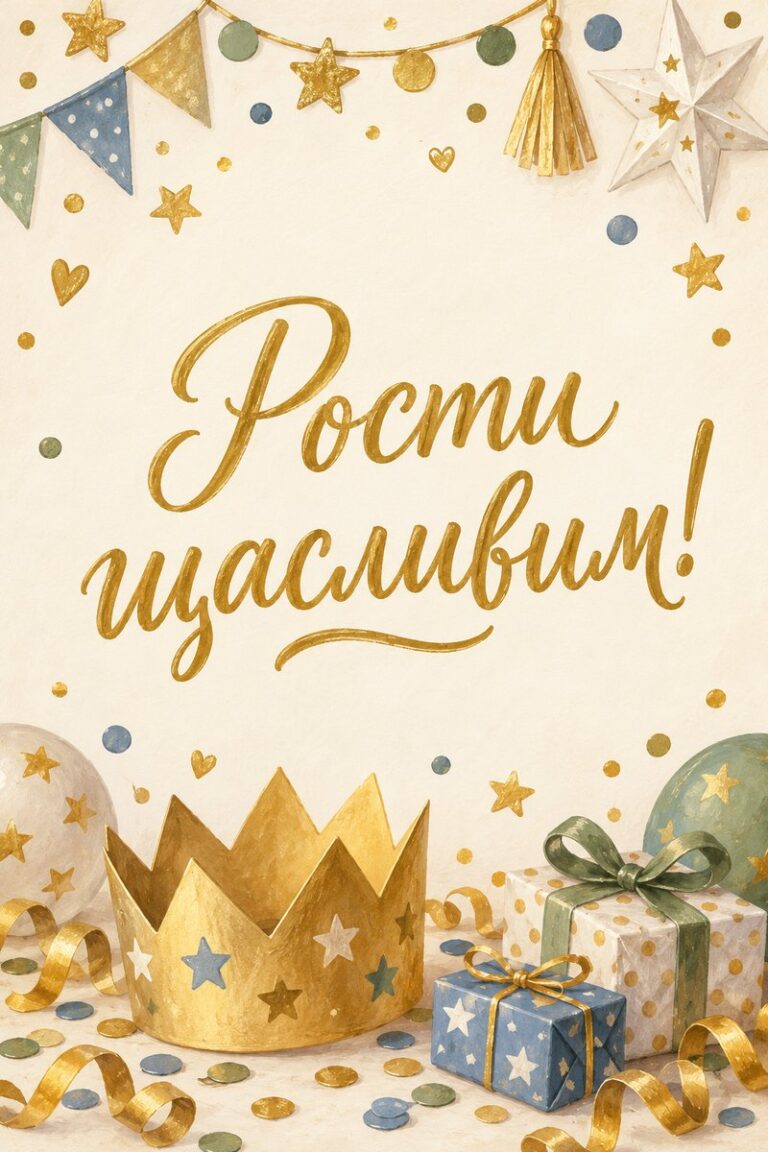 Рости щасливим! - листівка з привітанням з днем народження