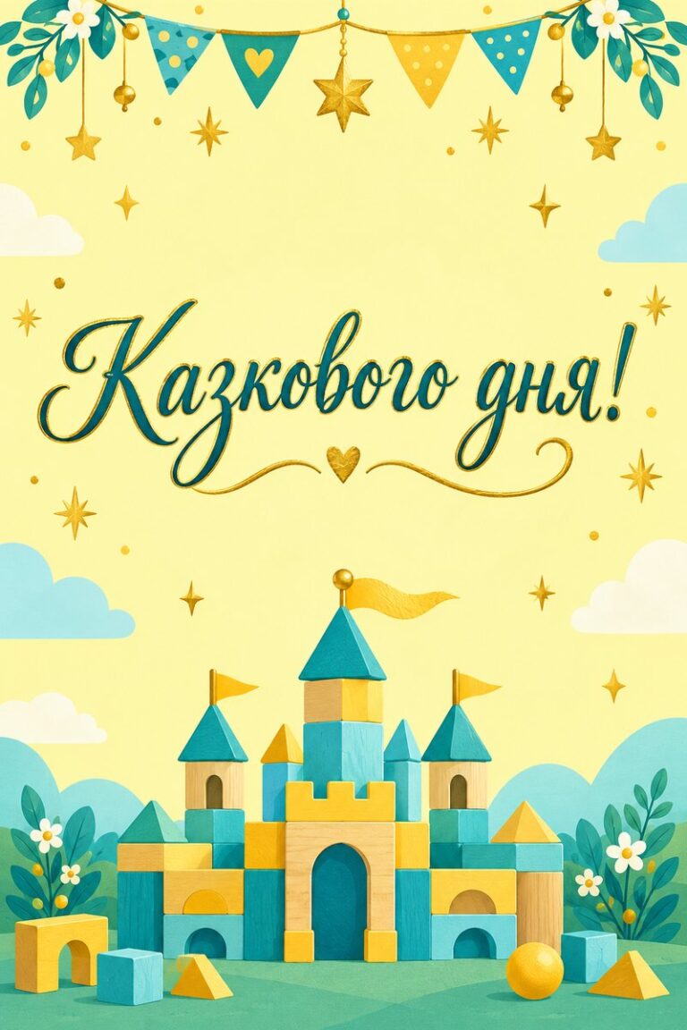 Казкового дня! - листівка з привітанням з днем народження