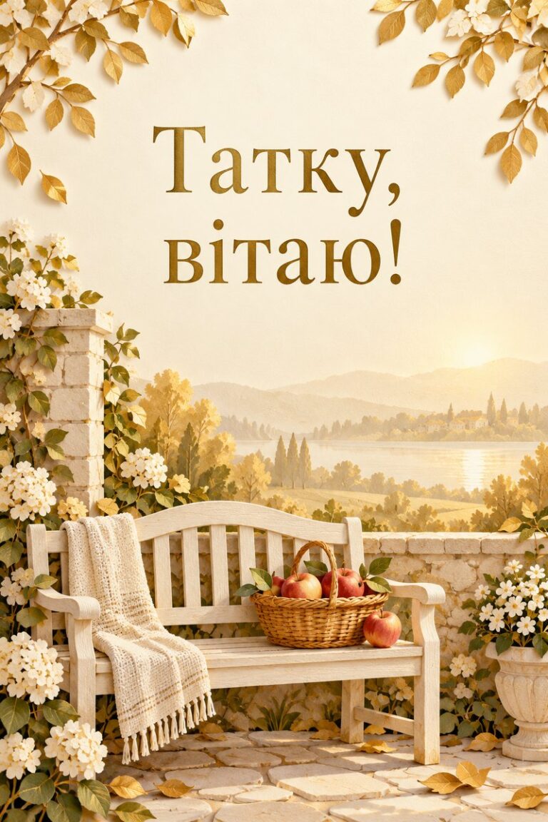 Татку, вітаю! - листівка з привітанням з днем народження