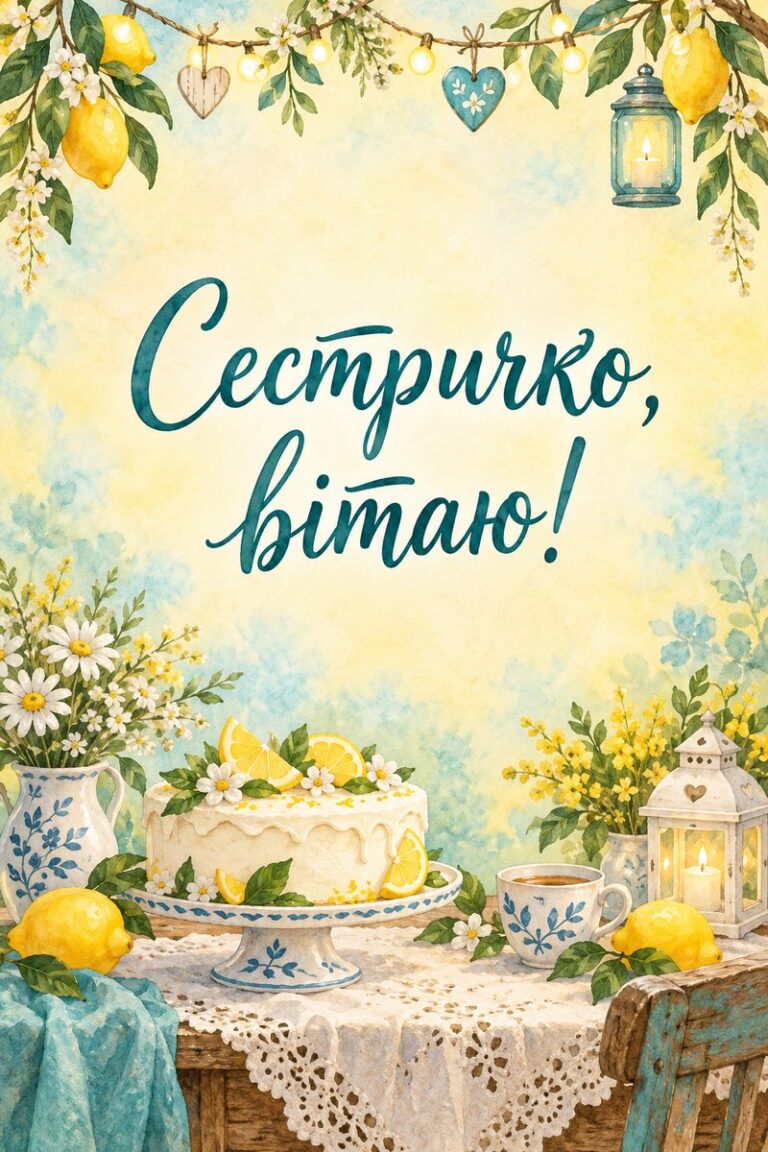 Сестричко, вітаю! - листівка з привітанням з днем народження