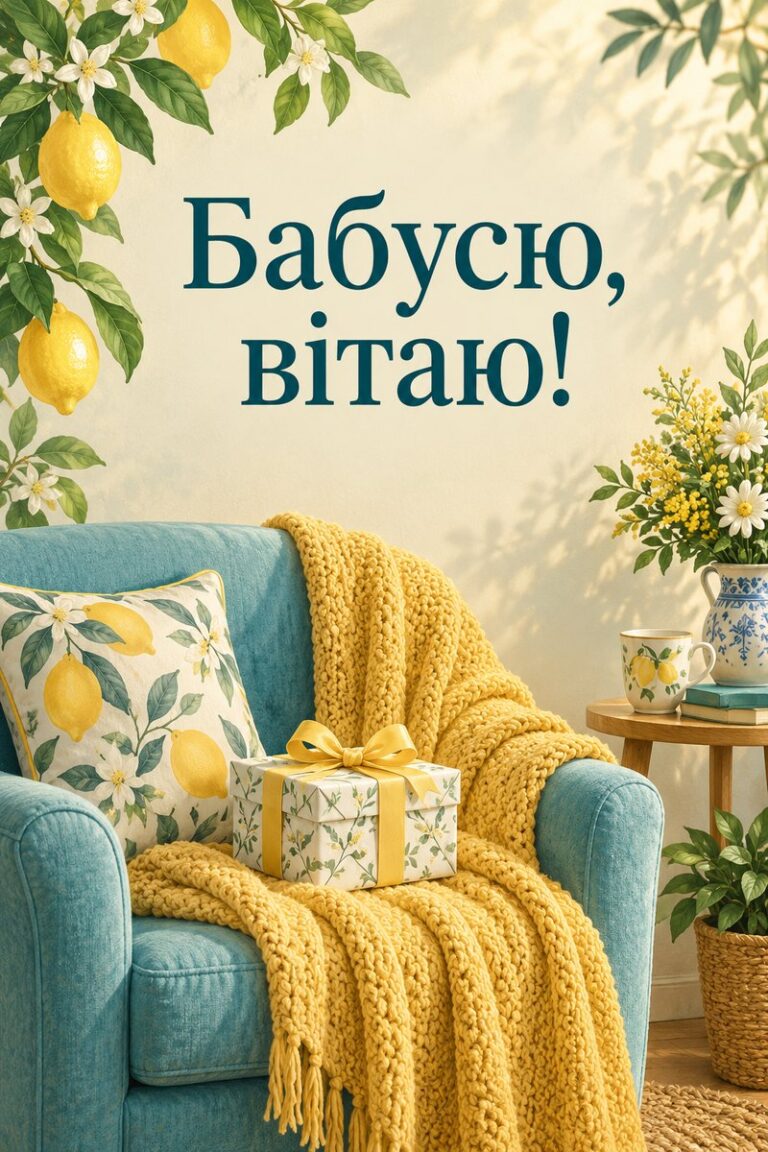 Бабусю, вітаю! - листівка з привітанням з днем народження