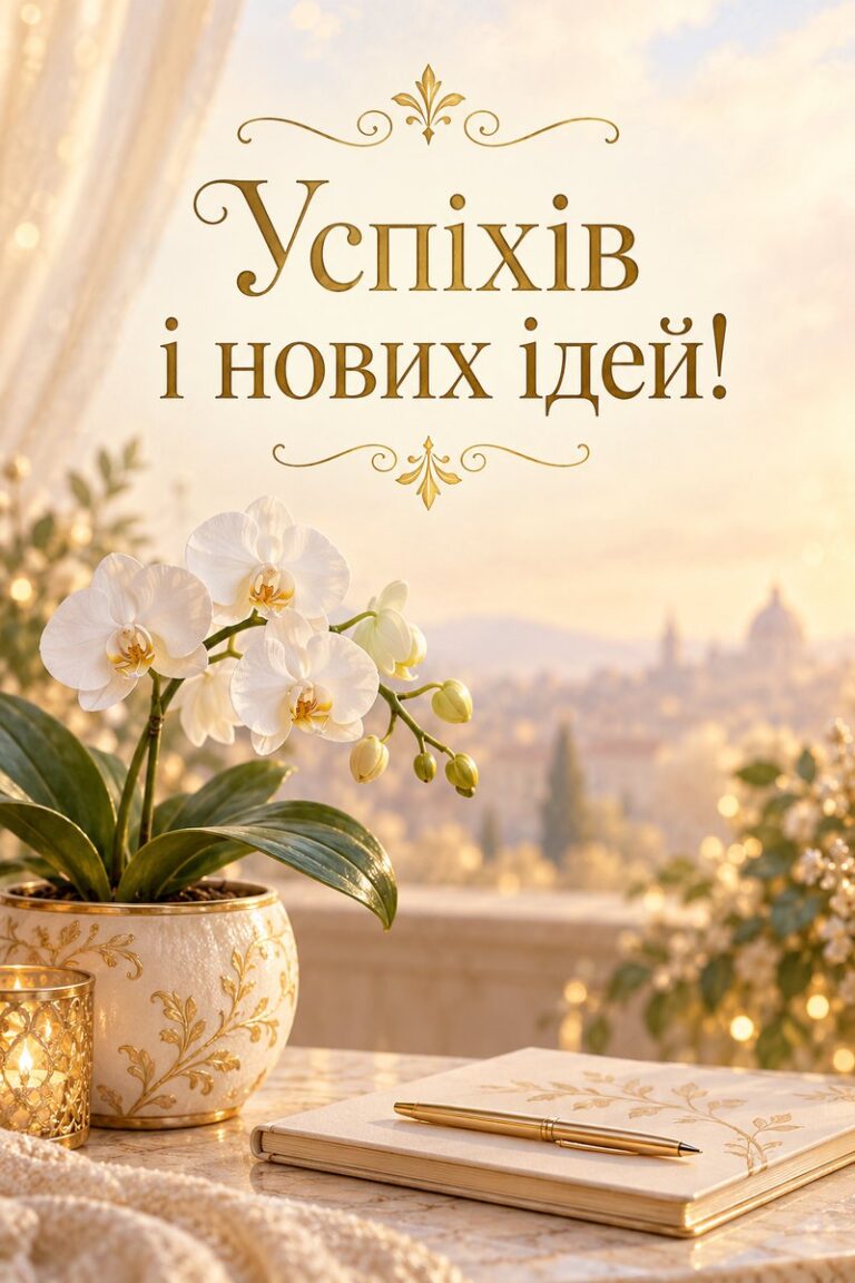 Успіхів і нових ідей! - листівка з привітанням з днем народження