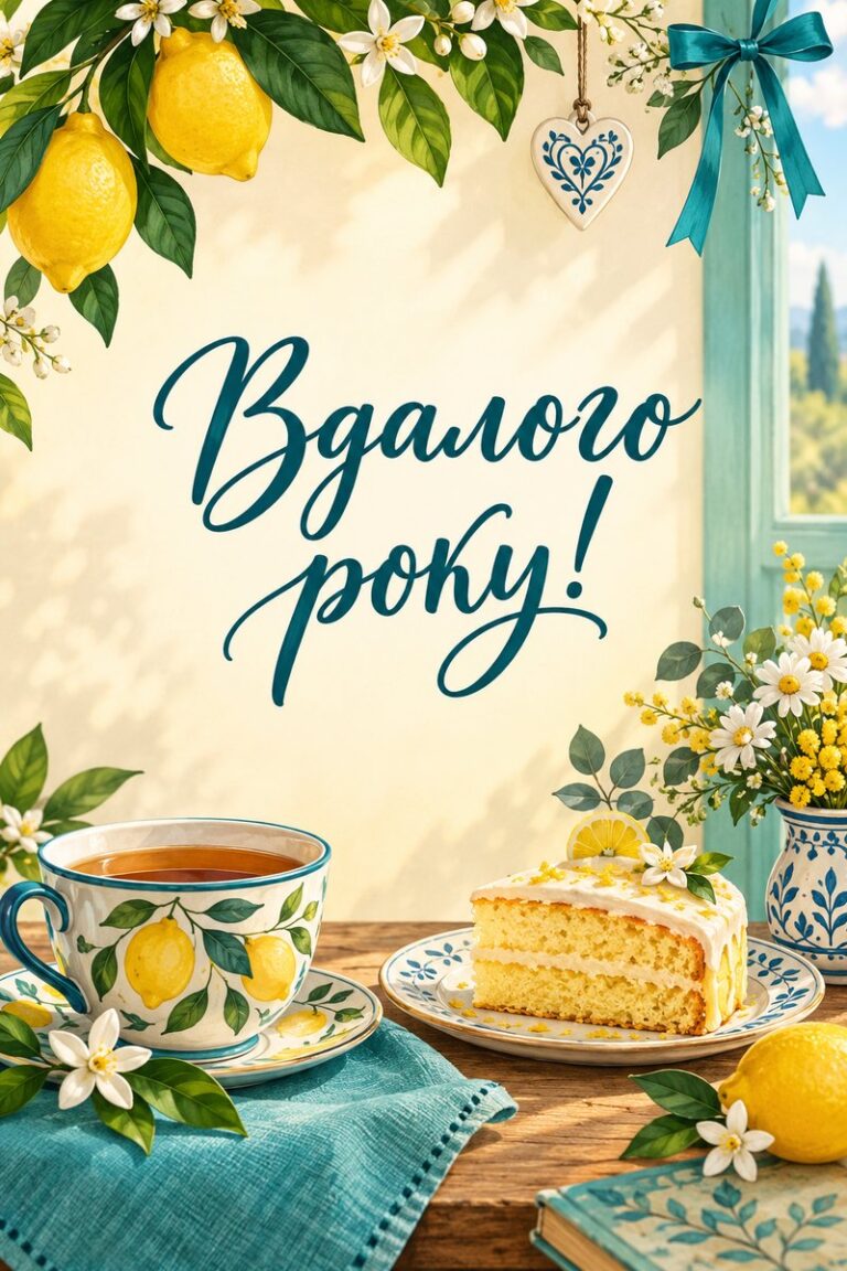 Вдалого року! - листівка з привітанням з днем народження