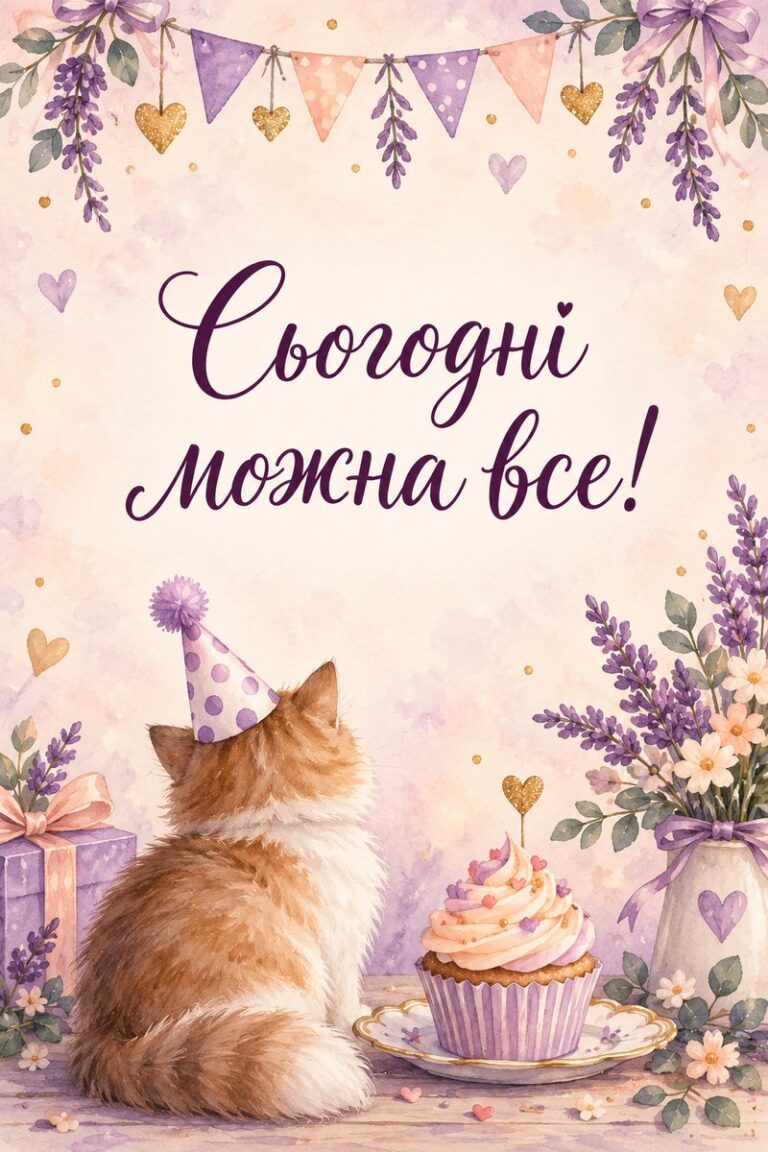 Сьогодні можна все! - листівка з привітанням з днем народження
