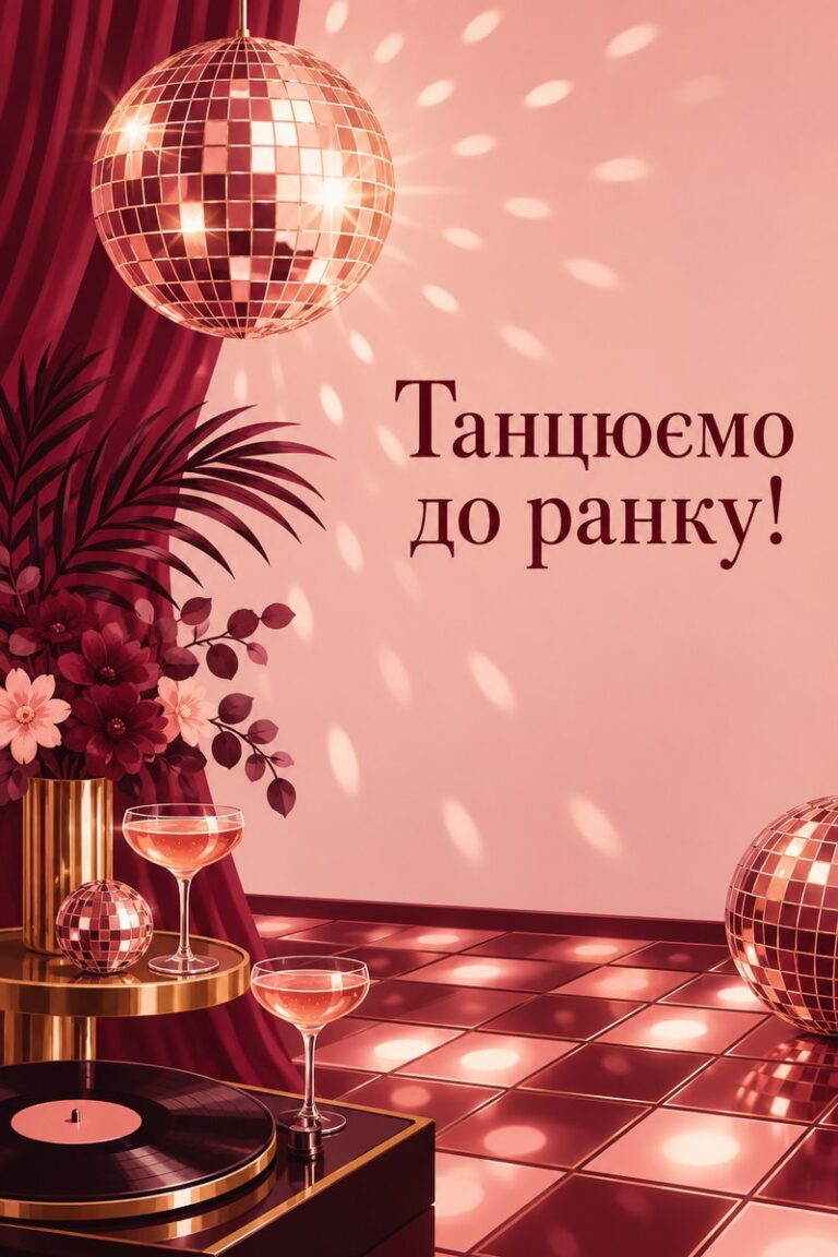Танцюємо до ранку! - листівка з привітанням з днем народження