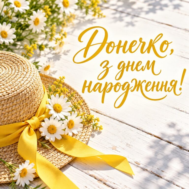 Донечко, з днем народження! - листівка з привітанням з Днем народження доньці